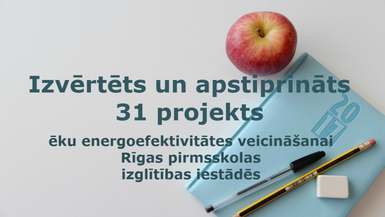 Izvērtēts un apstiprināts 31 projekts ēku energoefektivitātes veicināšanai Rīgas pirmsskolas izglītības iestādēs