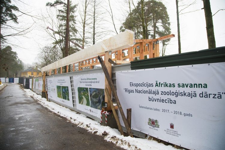 Iepazīstas ar ekspozīcijas „Āfrikas savanna” būvdarbu gaitu Rīgas zooloģiskajā dārzā