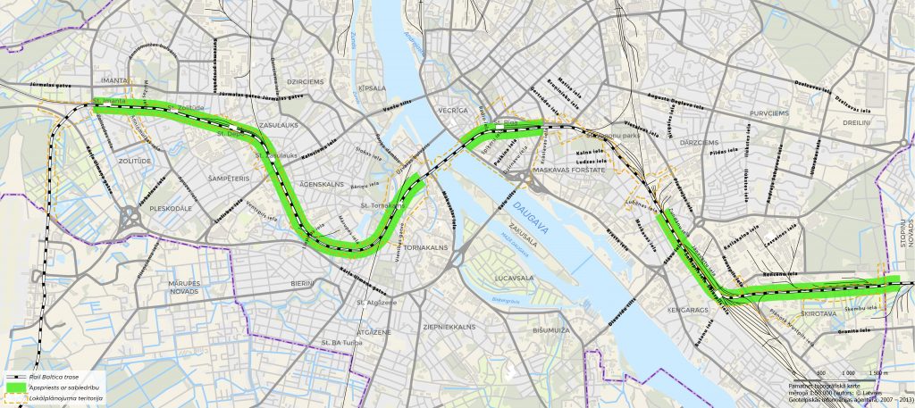 Rail Baltic lokālplānojums karte