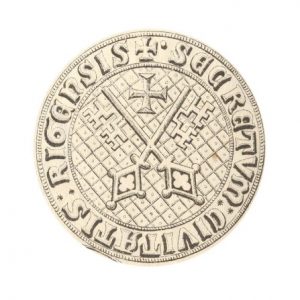 Mazais pilsētas zīmogs ar heraldisko simboliku, 1368.–1577. g.