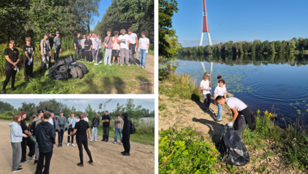 Skolēni piedalās vides sakopšanas talkā Lucavsalā