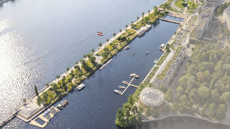 Metu konkursā par AB dambja publiskās ārtelpas attīstību uzvar “RUUME arhitekti” projekts