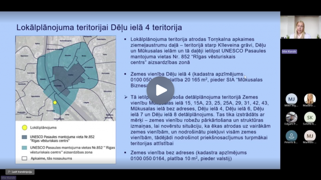 Publiskās apspriešanas sanāksme lokālplānojumam Dēļu ielā 4